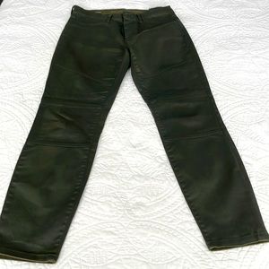 Banana Republic Dark /Hunter Green Coated Skinny Jeans Size 27